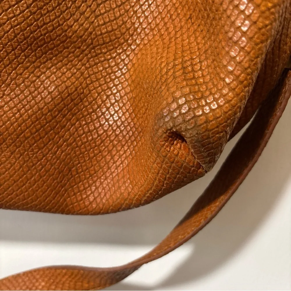 FOLEY + CORINNA City Tote Handbag Croc Embossed Leather Mid Shoulder Bag Brown